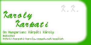 karoly karpati business card
